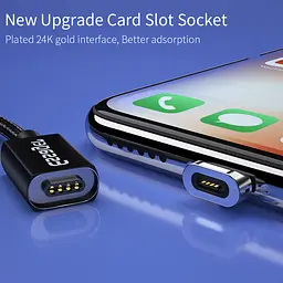 Магнітний кабель чорний ESSAGER для micro USB 1метр - мініатюра 4