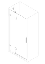 Двері в нішу Koer SR SD04-120x200-TR-01 прозоре скло Easy Clean 10 мм, хром KR5387, універсальні, прозорий, хром - мініатюра 4
