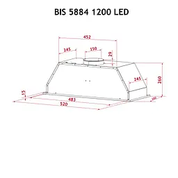 Витяжка повновбудована PERFELLI BIS 5884 WH 1200 LED - мініатюра 10