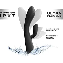 Вібратор-кролик з підігрівом Dorcel Flexi Rabbit Black Гнучкий стовбур - мініатюра 4
