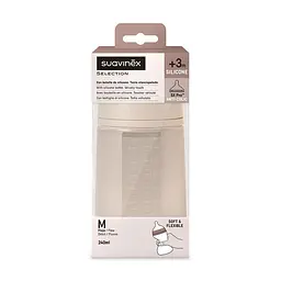 Пляшечка для годування Suavinex Colour Essence, фізіологічна соска, повільний потік, 240 мл, світло-рожева (308069) - мініатюра 3