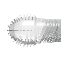 Насадка на пеніс Crushious Ribbed Penis Sleeve, 15.5 см (прозорий) - мініатюра 2