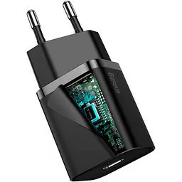 Мережевий зарядний пристрій Baseus Super Silicone PD Charger 1Type-C 20W CCSUP-B01 Black - мініатюра 2