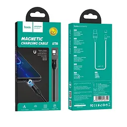Кабель Hoco U76 Pisces Cable USB to Lightning 3A 1,2m Black - мініатюра 2