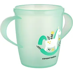 Дитяча кружка Canpol babies Toys з ручками зелена 250 мл (2/101_gre) - мініатюра 2