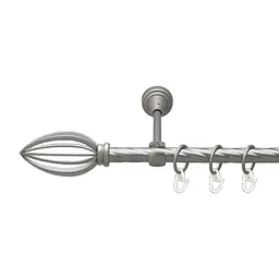 Карниз Orvit Пантеон металевий однорядний відкритий скручена труба кільце металеве Сатин 16 мм 200 см (00-00022758)