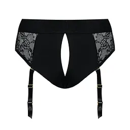 Мереживні труси для страпону з підв'язками для панчох Strap-On-Me Harness Diva XL (чорний) - мініатюра 4