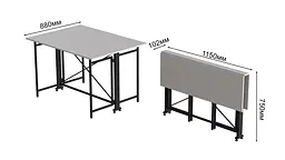 Стіл-книга трансформер Оріон 3 Ferrum-decor 750x1150x880 Чорний метал ДСП Біле 16 мм (FRD-105081) - мініатюра 2