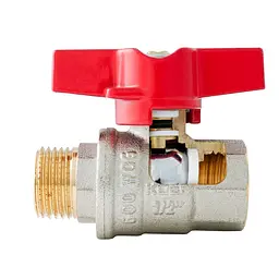 Кран кульовий ГШМ Koer Extreme KE.218-15 - 1/2" FM ручка "метелик" червона KR5759 - мініатюра 5