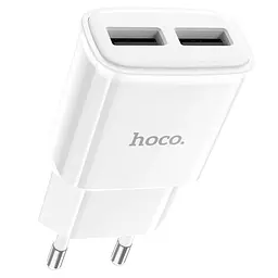 Мережевий зарядний пристрій HOCO C88A Star round dual port charger 12W білий - мініатюра 3