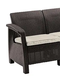 Диван садовий Keter Corfu II Love seat пластиковий коричневий - мініатюра 3