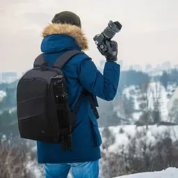 Рюкзак для фотоапарата Puluz PU5011 15.6" 43x30x19.5 см Чорний (IBF086B) - мініатюра 9