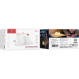 Нічний світильник Hoco HX16 Silicone lamp Rabbit [159424] - мініатюра 4