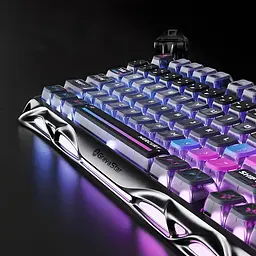 Ігрова бездротова механічна клавіатура Gravastar Mercury K1 Pro TKL Cyberpunk / Три режими підключення / Kailh Speedy Mint / Grey - мініатюра 3