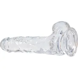 Фалоімітатор Addiction - Clear Dildo With Balls 7 - мініатюра 3