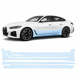 Антигравійна захисна бронеплівка за лекалами для BMW i4 G26 2021- нижня зона кузова та пороги