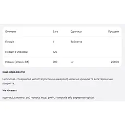 Ніацин В3 Now Foods 500 мг 100 таблеток - мініатюра 3