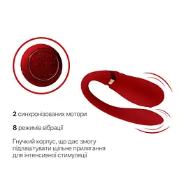 Смартвібратор для пар Zalo Fanfan set Bright Red, пульт ДК - мініатюра 5