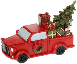 Декоративна статуетка "Червоний автомобіль з ялиною" Bona 15 см dec0008862 - мініатюра 1