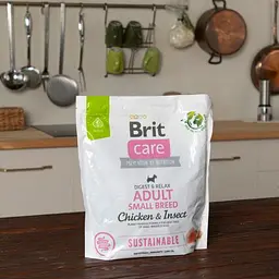 Сухий корм Brit Care Dog Sustainable Adult Small Breed для собак малих порід, з куркою та комахами, 1 кг - мініатюра 6