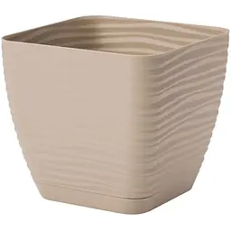Горщик для квітів Form-Plastic Sahara mini квадро-13 з підставкою 1.3 л бежевий (3610-002)