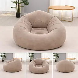 Надувне крісло-пуф Inflatable Sofa / Надувне крісло-мішок 110х110х85 см Бежевий - мініатюра 2