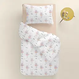 Дитяча постільна білизна в ліжечко FAIRY BUNNY CS2, рожевий (BunnyFairy_Magnolia_140) - мініатюра 2