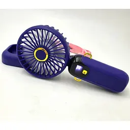 Портативний ручний вентилятор JX-995 на акумуляторі 500mAh з ручкою міні вітродуйка 2Вт 70мм Синій - свіже повітря завжди поруч - мініатюра 2