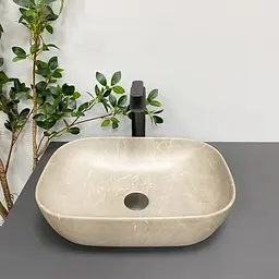 Умивальник VBI Ravenna beige stone matt накладний VBI-011215 - мініатюра 5