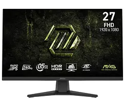 Монітор 27" MSI MAG 272F X24 (9S6-3CE51T-011) 1920x1080 (FullHD) IPS 240 Hz