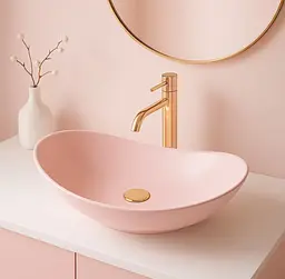 Умивальник Rea Royal 60 накладний powder pink matt REA-U6374 - мініатюра 3