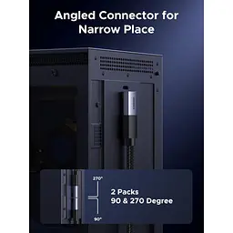 Перехідник HDMI M to HDMI F 8K60Hz 48Gbps 90° corner black Ugreen (85632) - мініатюра 4
