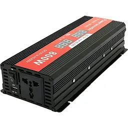 Инвертор напряжения Demuda D800W 800Вт, 12/220V, approximated, розетка, клемы