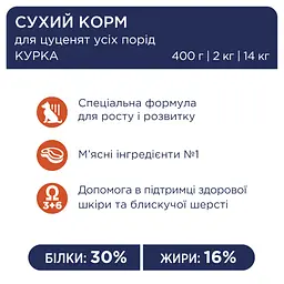 Сухий корм для собак Club 4 Paws Преміум. Для цуценят з високим вмістом курки 2 кг (4820083909450) - мініатюра 2