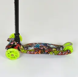 Самокат Best Scooter 59х17х26 см Салатово-чорний 000231530 - мініатюра 2
