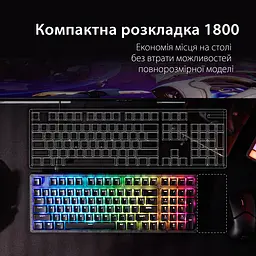 Клавіатура HyperX Origins 2 1800 HX Red USB Black (B4QS4AA) - мініатюра 9