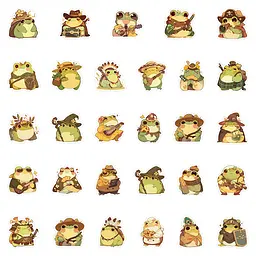 Стікерпак Жаби Набір наклейок GeekLand Frogs 50 штук - мініатюра 2