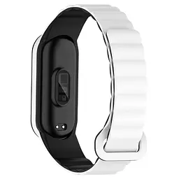 Ремінець Dual-color Magnetic для Xiaomi Mi Band 7/6/5/4/3 White / Black - мініатюра 2