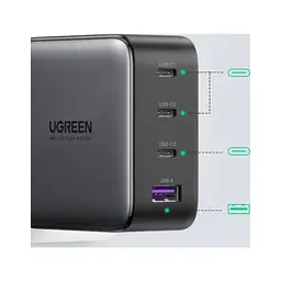 Зарядний пристрій Ugreen 4xUSB 100W (3xUSB-C+USB-A) Gan Tech Fast GAN Charger black CD226 (40747) - мініатюра 3