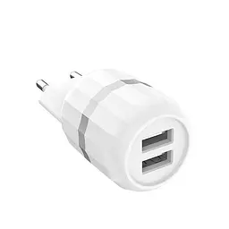 Мережевий зарядний пристрій 2USB Hoco C41A 2.4A White + USB Cable XiaomicroUSB - мініатюра 6