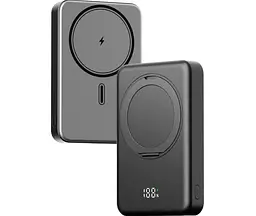 Бездротове магнітне зарядне - павер банк Gelius Holdix Magnetic Wireless Charge GP-PBW302 10000mAh 15W чорний - мініатюра 5