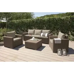 Комплект садових меблів Allibert Keter California 3 seater коричневий - мініатюра 6