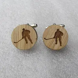 Дерев'яні запонки Хокеїст Handmade acs0005961
