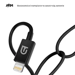 Кабель ArmorStandart AMQGJ2BL Lightning to USB-C Cable 1.2m black (ARM64374) - мініатюра 3