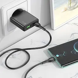 МЗП Hoco N38 Delgado PD20W+QC3.0 (1USB-A/1C) Black - мініатюра 2