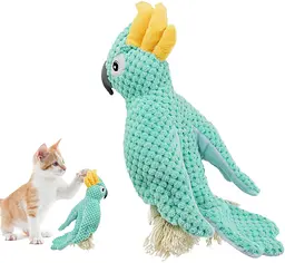 М'яка іграшка для собак Fuzzy - Bird Dog Squeaky Toy з мотузками і пищалкою, бірюзова - мініатюра 3