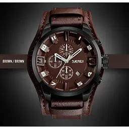 Чоловічий класичний годинник Skmei 9165 Brown-Brown - мініатюра 2