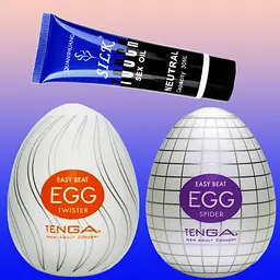 Набір чоловічих мастурбаторів Tenga EGG яйця 2 шт. + лубрикант - мініатюра 2