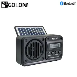 Радіоприймач із сонячною підзарядкою чорний Bluetooth програвач міні радіо Golon RX-499VS - мініатюра 2