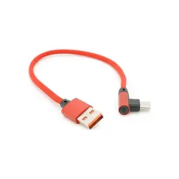 Дата кабель USB 2.0 AM to USB-C 0.25m QC3.0 PD 90° corner braided red Voltronic (YT-USB-TypeC-2.0m/R) - мініатюра 3